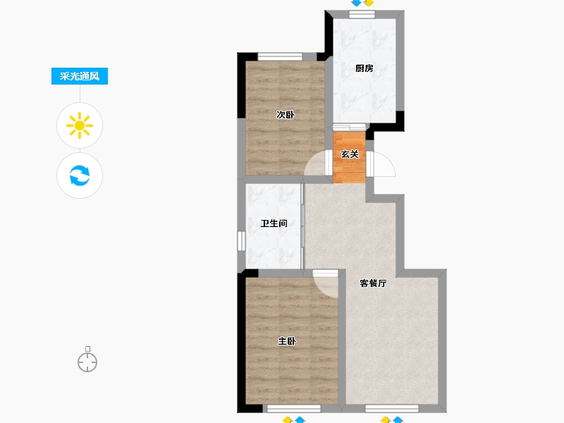 吉林省-长春市-豪邦青青家园-52.47-户型库-采光通风