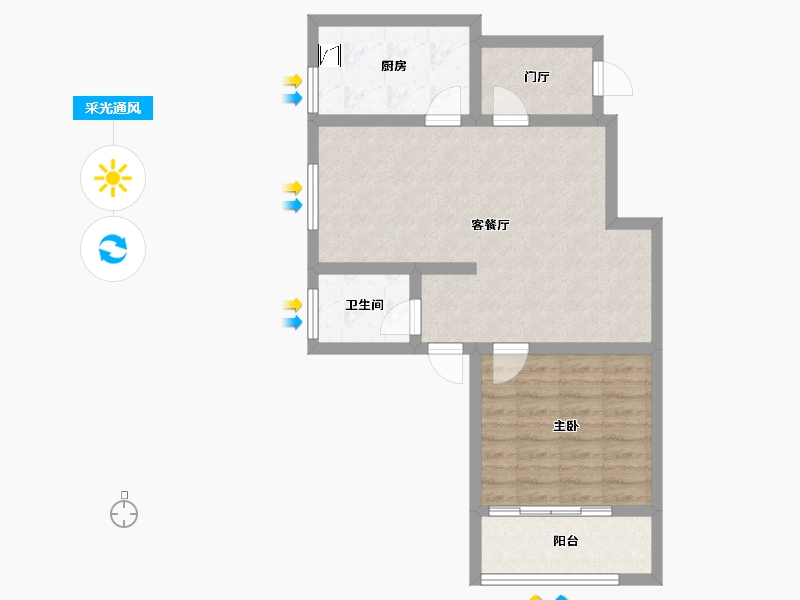 湖南省-湘潭市-万憬·欣悦园-63.80-户型库-采光通风