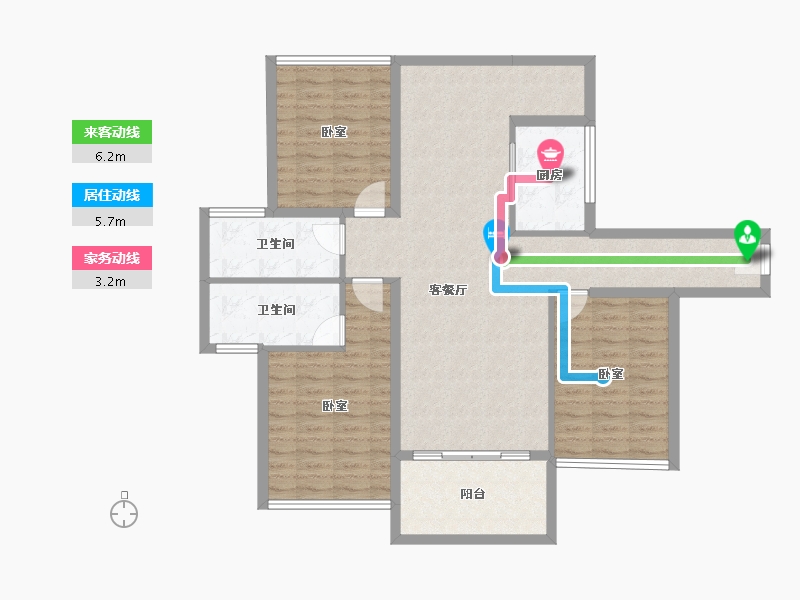 广东省-汕头市-合群·天合名轩-106.99-户型库-动静线