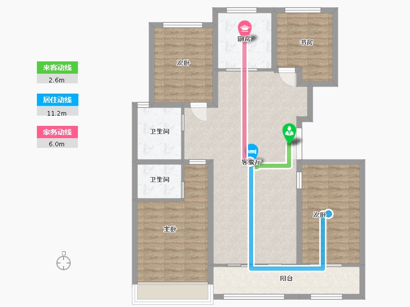 山东省-潍坊市-鲁鸿泰华蘭亭序-112.04-户型库-动静线