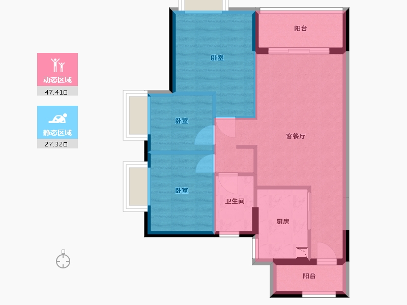 广东省-广州市-时代家·星荟-66.48-户型库-动静分区