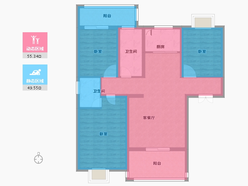 湖北省-孝感市-大悟绣江南-93.00-户型库-动静分区