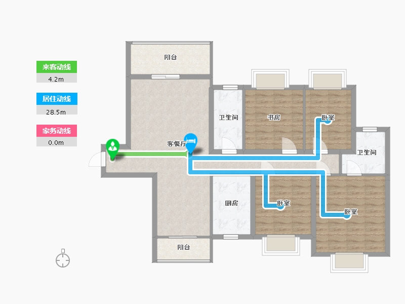 湖南省-株洲市-居乐云雅苑-106.85-户型库-动静线