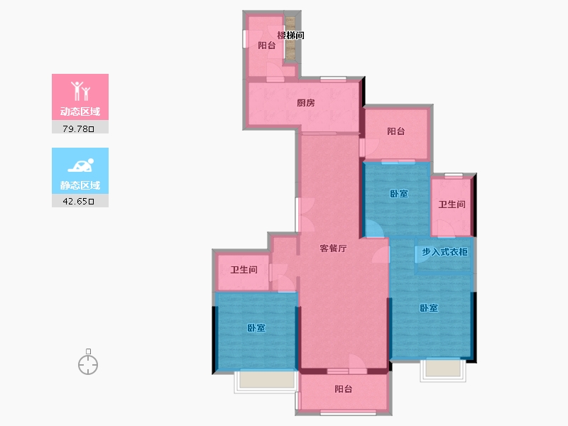 湖北省-武汉市-卧龙墨水湖边领墅-110.97-户型库-动静分区