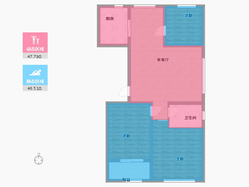 山东省-潍坊市-鲁鸿泰华蘭亭序-84.40-户型库-动静分区