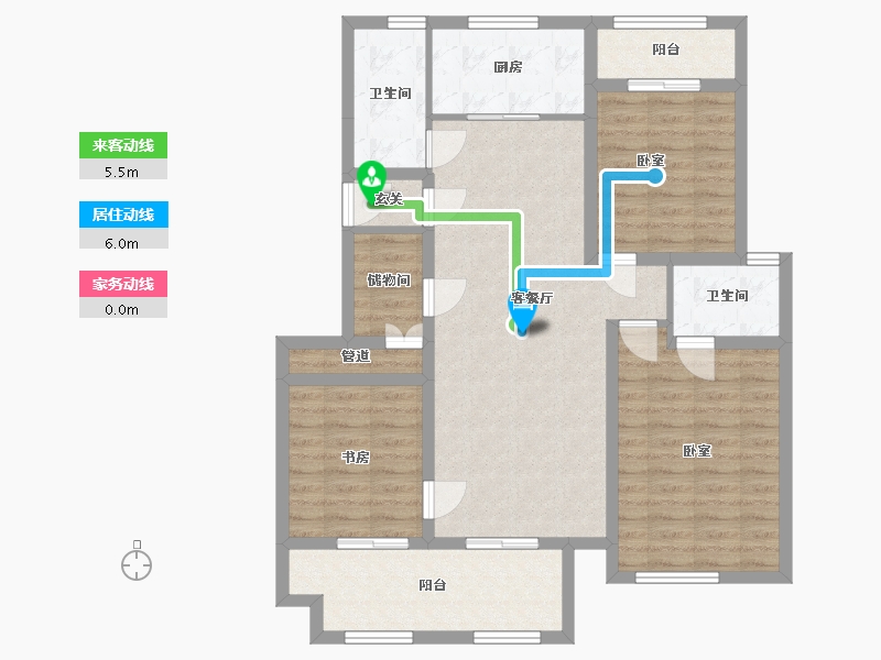 陕西省-西安市-天朗大兴郡-100.09-户型库-动静线