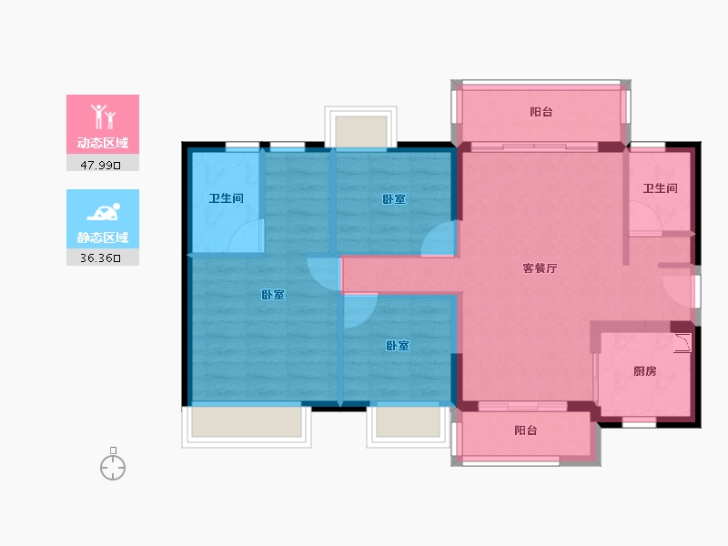 广东省-广州市-时代风华（增城）-75.11-户型库-动静分区