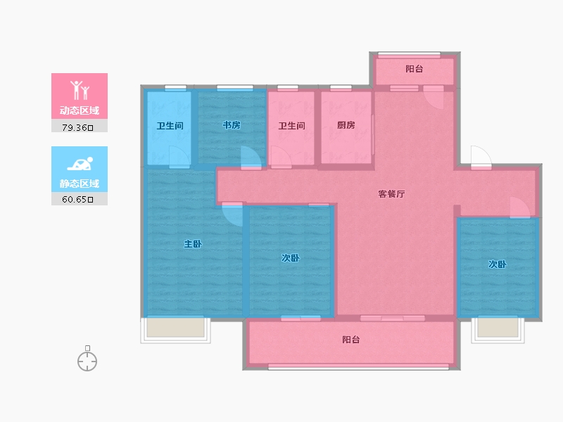 山东省-潍坊市-新力帝泊湾-125.60-户型库-动静分区