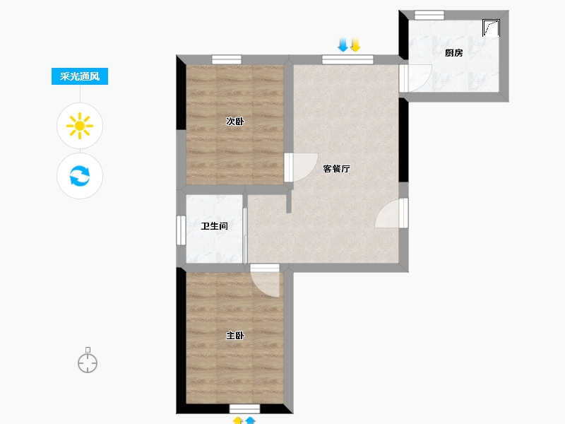 吉林省-长春市-富诚尚品-44.17-户型库-采光通风