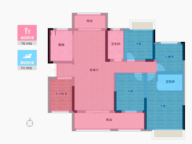 湖南省-湘潭市-百嘉信富瑶天下-113.79-户型库-动静分区