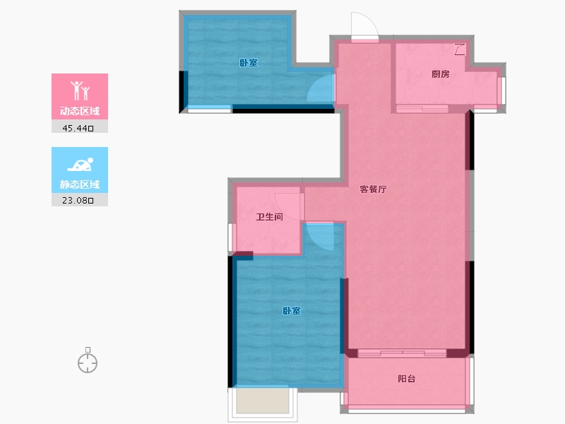 广东省-江门市-印象海伦湾-60.85-户型库-动静分区