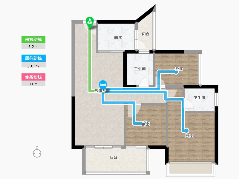 广东省-佛山市-湾区西部华侨城-84.00-户型库-动静线