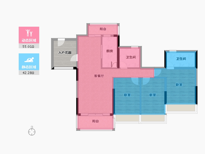 广东省-佛山市-创雄华府-93.43-户型库-动静分区