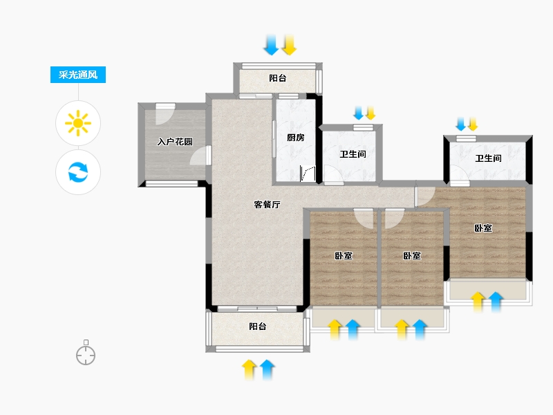 广东省-佛山市-创雄华府-93.43-户型库-采光通风