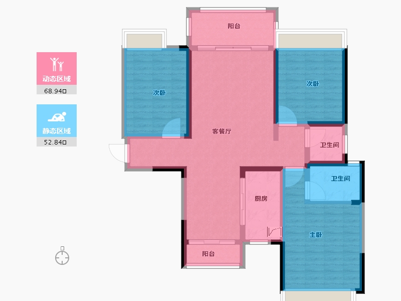 湖南省-湘潭市-天元广场·玺园-108.91-户型库-动静分区