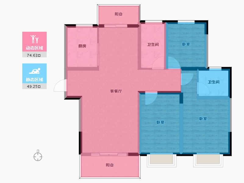 河南省-周口市-汇林绿洲-111.81-户型库-动静分区