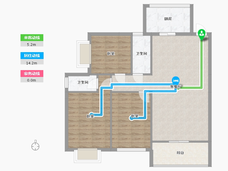 湖南省-株洲市-居乐云雅苑-90.68-户型库-动静线