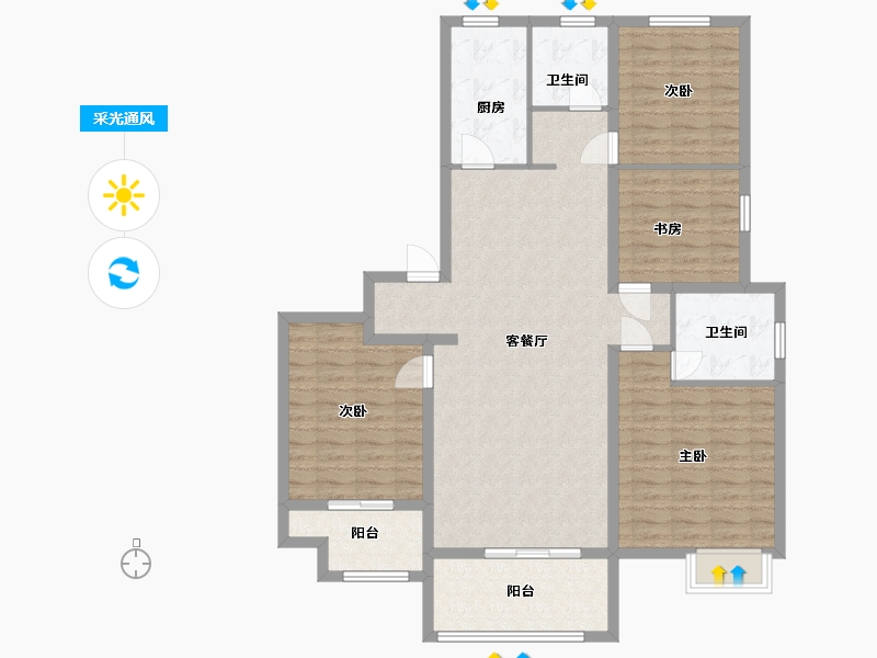 山东省-潍坊市-新力帝泊湾-120.15-户型库-采光通风