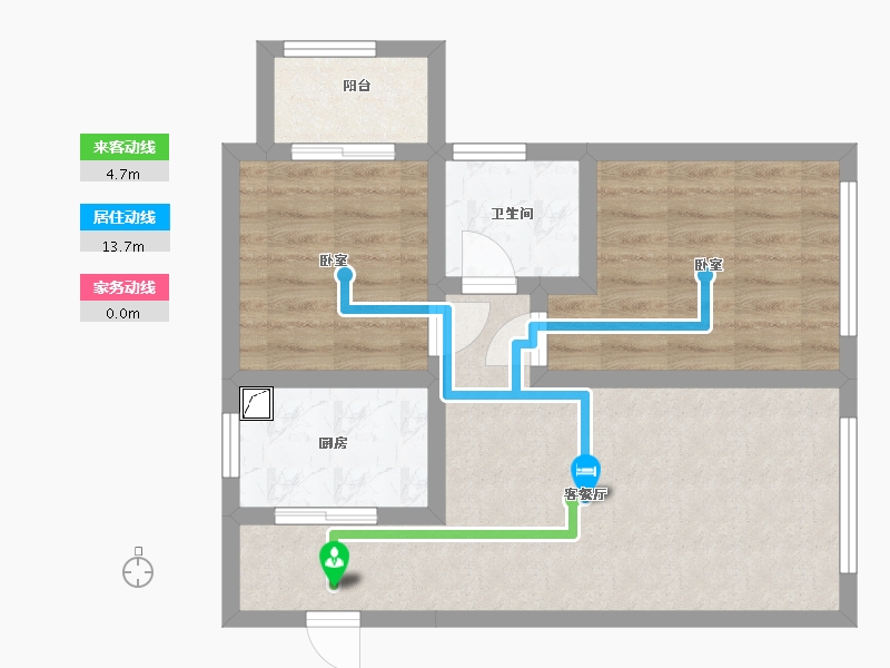 陕西省-西安市-天朗大兴郡-56.66-户型库-动静线