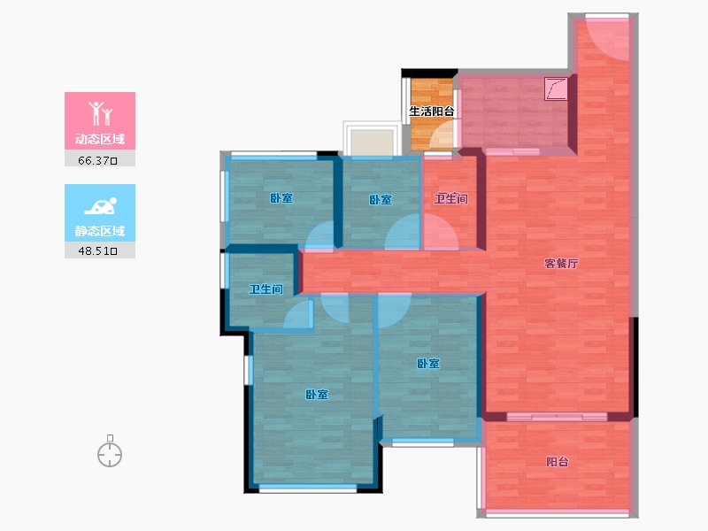 广东省-湛江市-华和南国茗苑-105.33-户型库-动静分区