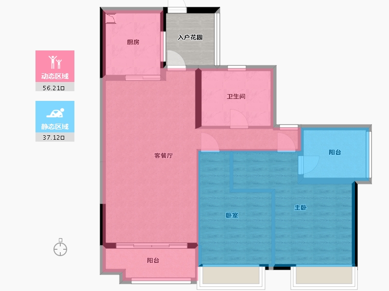 广东省-广州市-佳兆业金域天下-88.71-户型库-动静分区