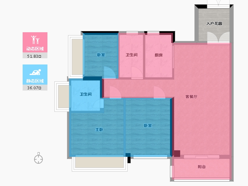 广东省-广州市-时代星英御岛-84.08-户型库-动静分区