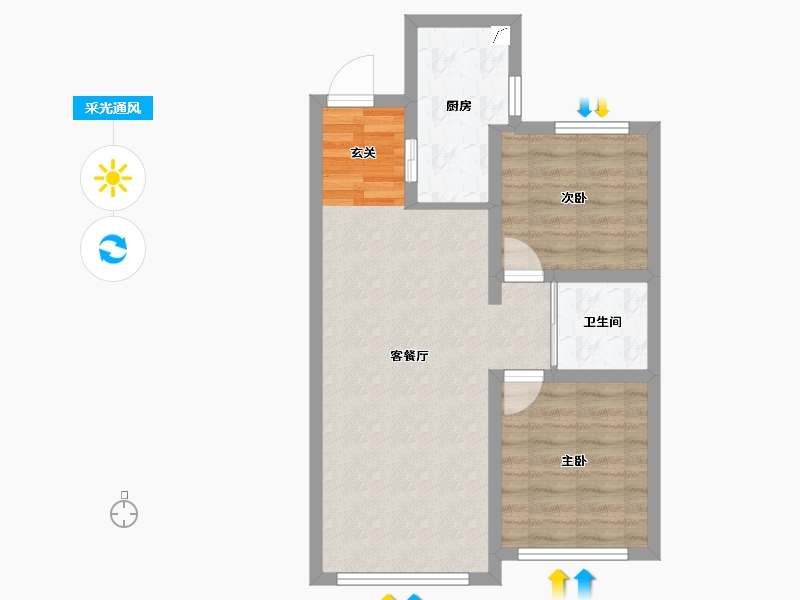 吉林省-长春市-华方状元府-58.38-户型库-采光通风