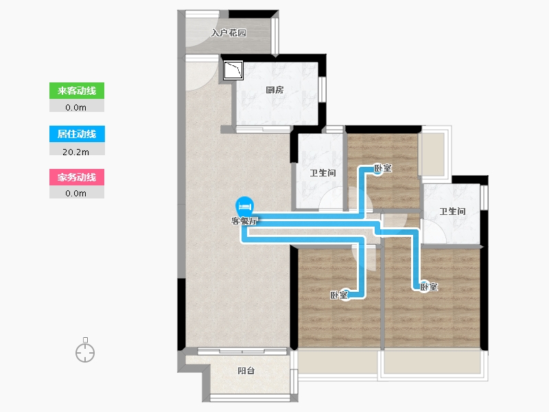 广东省-广州市-时代花城-75.56-户型库-动静线