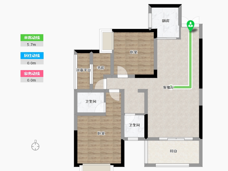 湖南省-长沙市-帝辰·金缇水郡-84.05-户型库-动静线