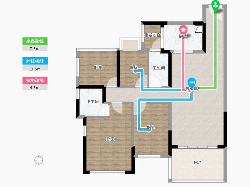 广东省-湛江市-华和南国茗苑-104.19-户型库-动静线