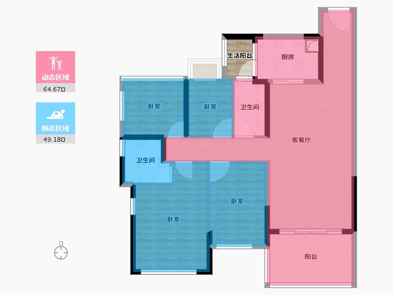 广东省-湛江市-华和南国茗苑-104.19-户型库-动静分区