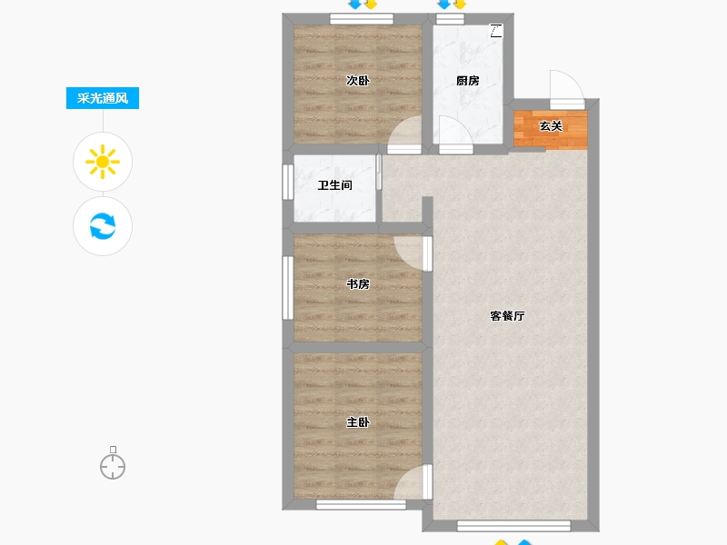 吉林省-长春市-华方状元府-67.23-户型库-采光通风