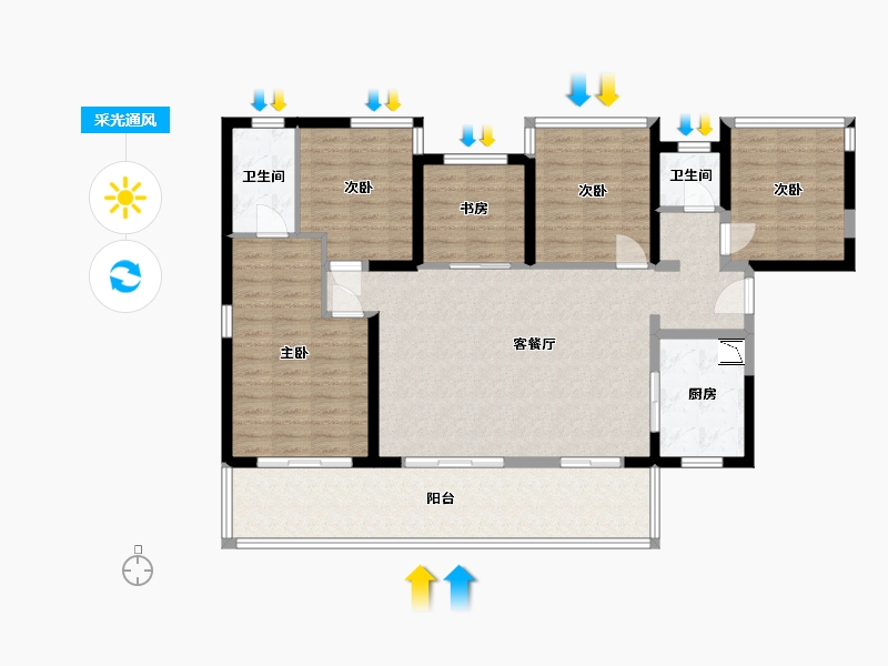 广西壮族自治区-南宁市-万科金域中央-122.64-户型库-采光通风