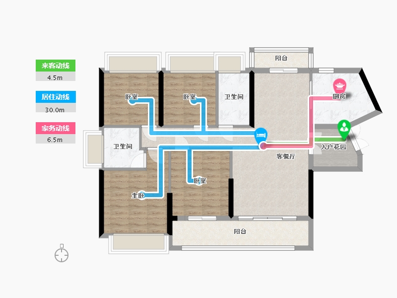 广东省-广州市-时代星英御岛-106.52-户型库-动静线