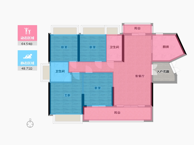 广东省-广州市-时代星英御岛-106.52-户型库-动静分区