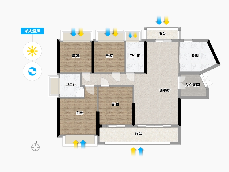 广东省-广州市-时代星英御岛-106.52-户型库-采光通风