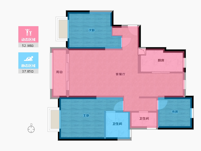 天津-天津市-格调松间-80.40-户型库-动静分区