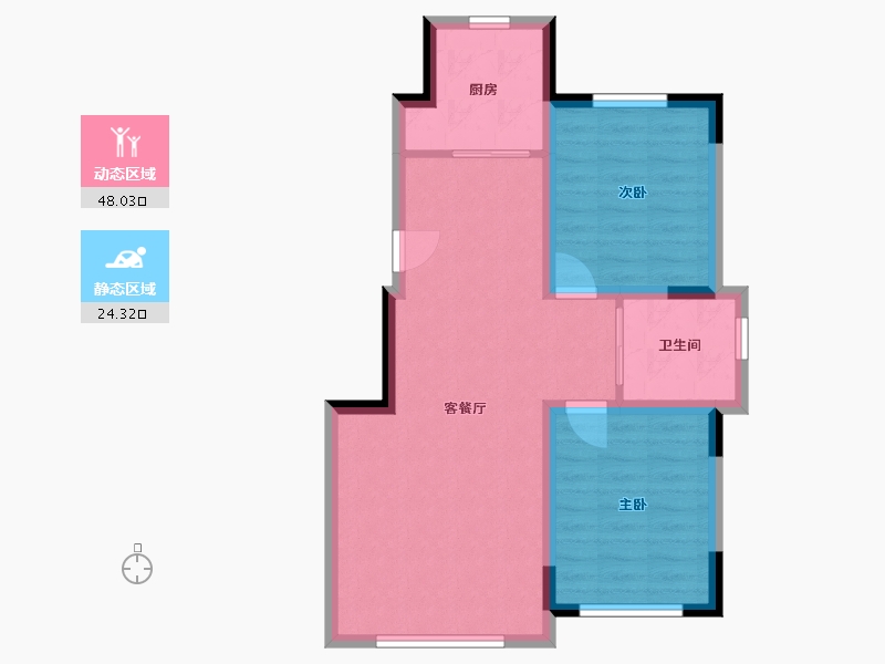 吉林省-长春市-新龙枫丹九里-64.79-户型库-动静分区