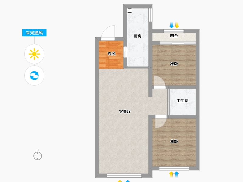 吉林省-长春市-华方状元府-59.16-户型库-采光通风