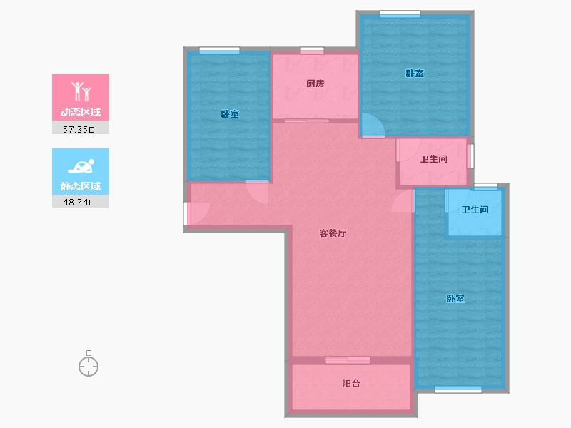 湖北省-孝感市-盛世豪庭-96.51-户型库-动静分区