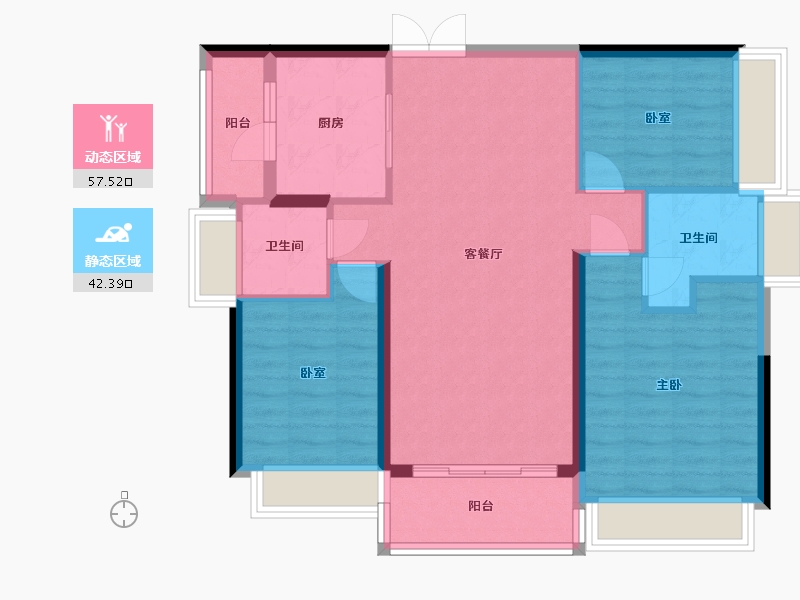 广东省-广州市-时代星英御岛-90.15-户型库-动静分区