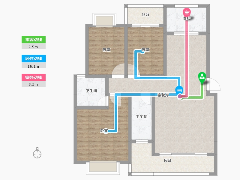 湖南省-怀化市-兴城·壹号公馆-108.89-户型库-动静线