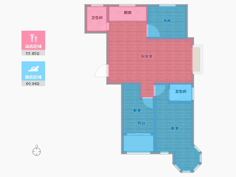 山东省-潍坊市-北美枫情-105.30-户型库-动静分区