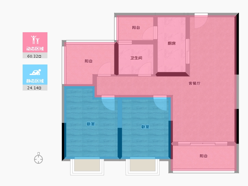 广东省-惠州市-江滨华府-74.17-户型库-动静分区