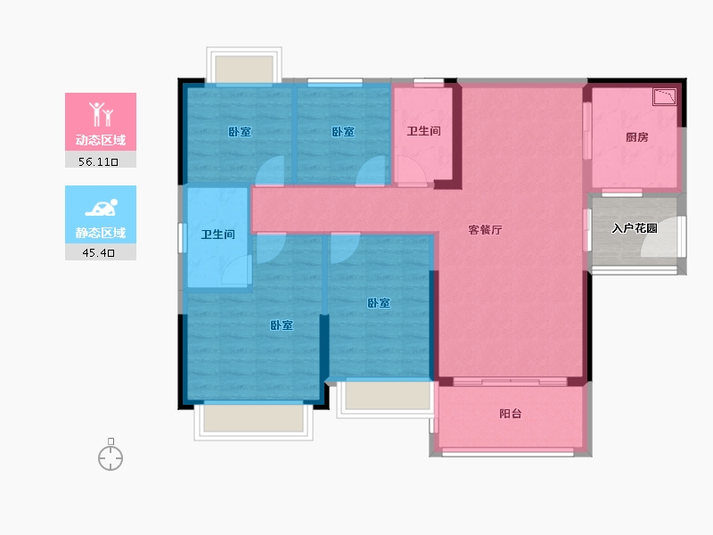 广东省-广州市-敏捷绿湖首府-95.39-户型库-动静分区