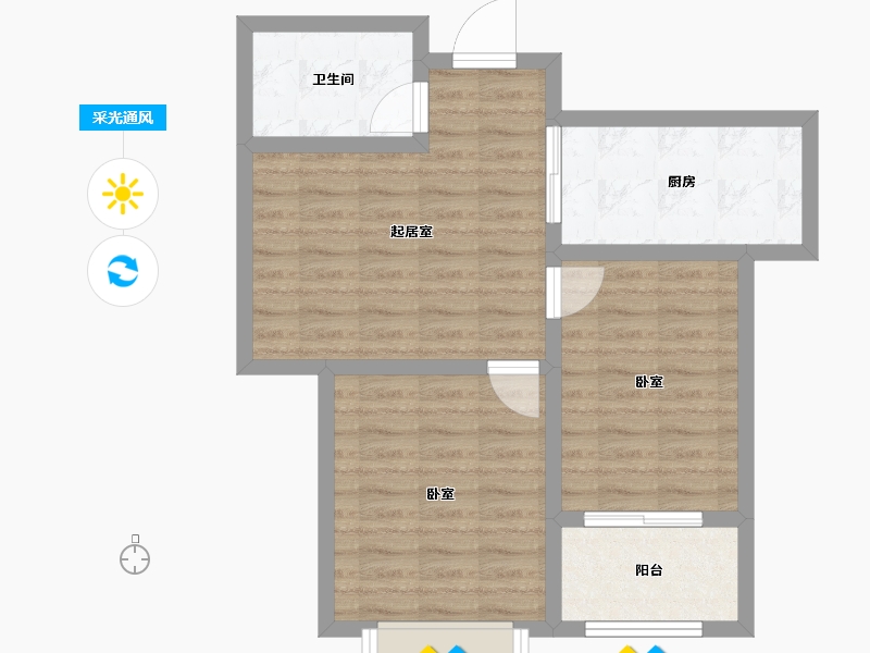 山东省-潍坊市-北美枫情-62.00-户型库-采光通风