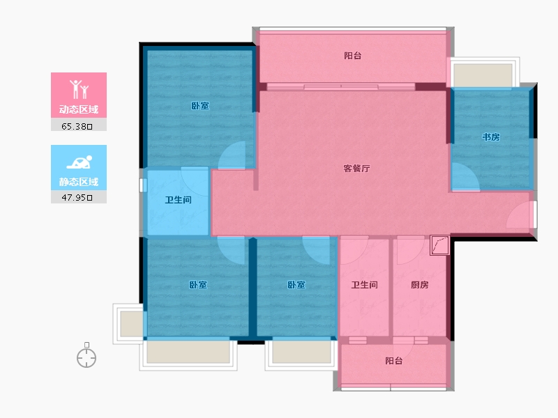 广东省-佛山市-海逸桃花源记-102.46-户型库-动静分区