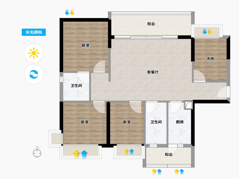 广东省-佛山市-海逸桃花源记-102.46-户型库-采光通风