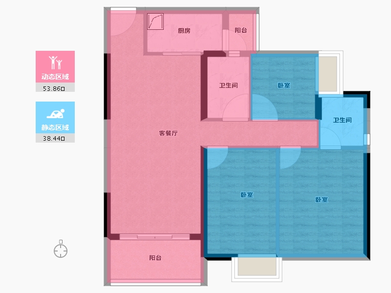 广东省-佛山市-海逸桃花源记-82.61-户型库-动静分区