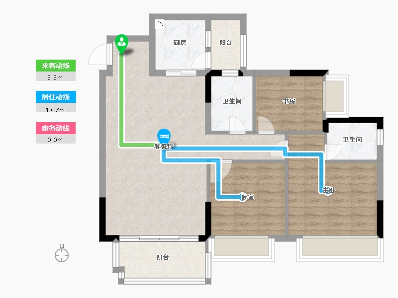 广东省-广州市-巴厘天地上苑-81.80-户型库-动静线